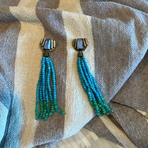 Blue and green earrings(bw)